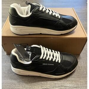 Armani Exchange Mens Eco Leather/Mesh Black Trainer Bronx Chunky Sneaker Size 11